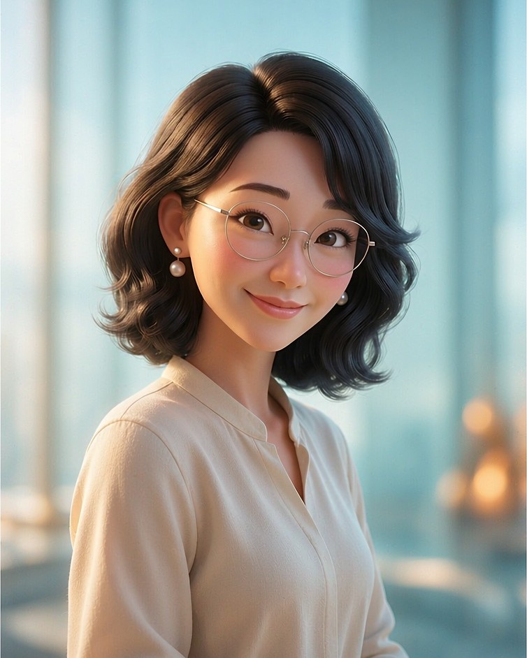 罗老师的肖像：站在柔和的自然光里，神情温和